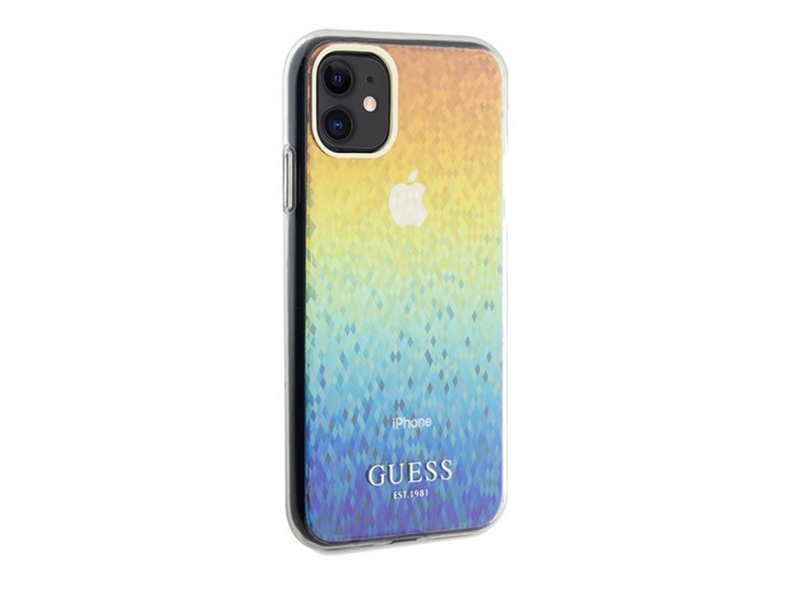 Capa Guess IML Faceted Mirror Disco Iridescent para iPhone 11 / Xr - multicolorida