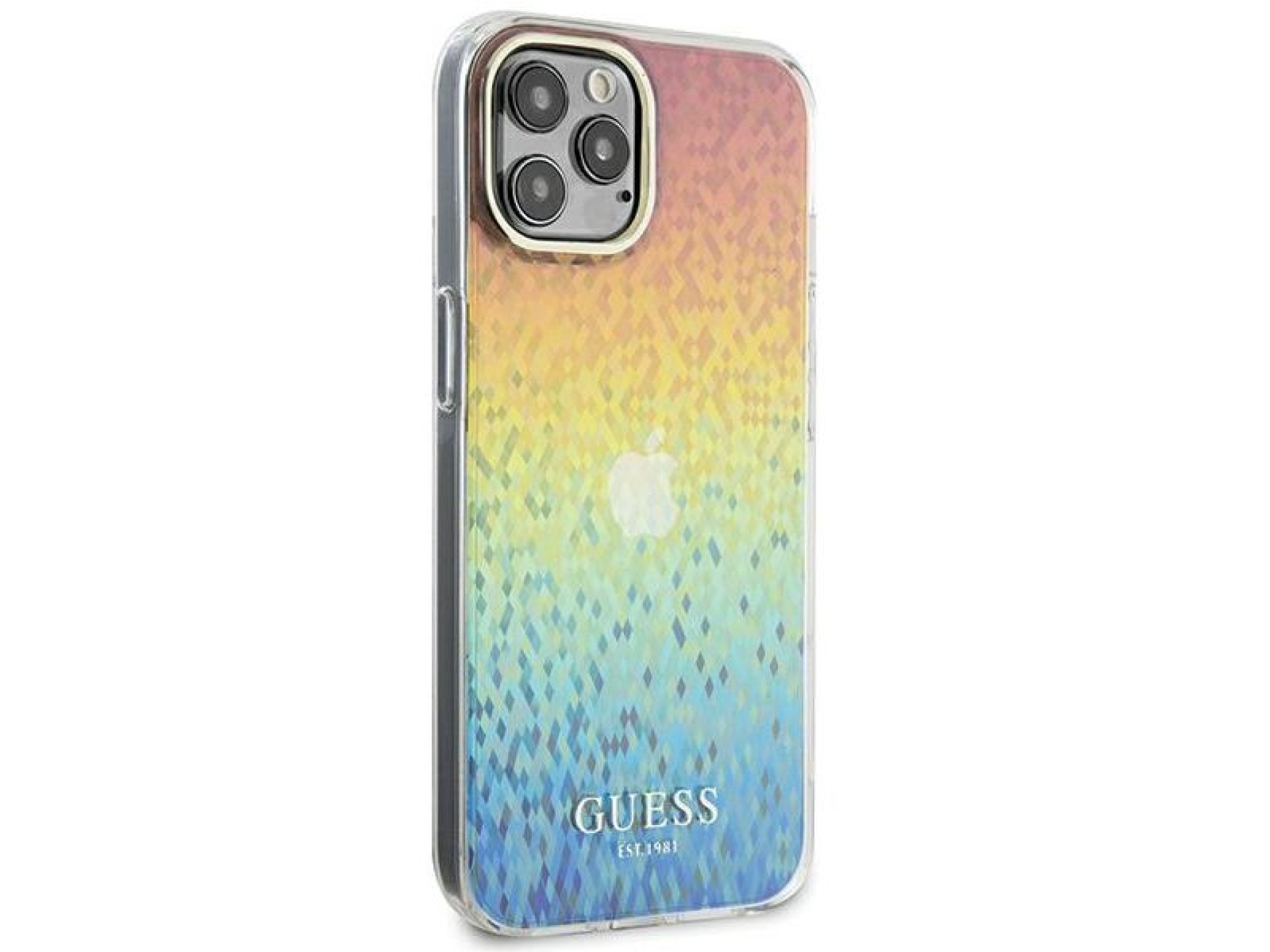 Capa Guess IML Faceted Mirror Disco Iridescent para iPhone 12/12 Pro - multicolorida