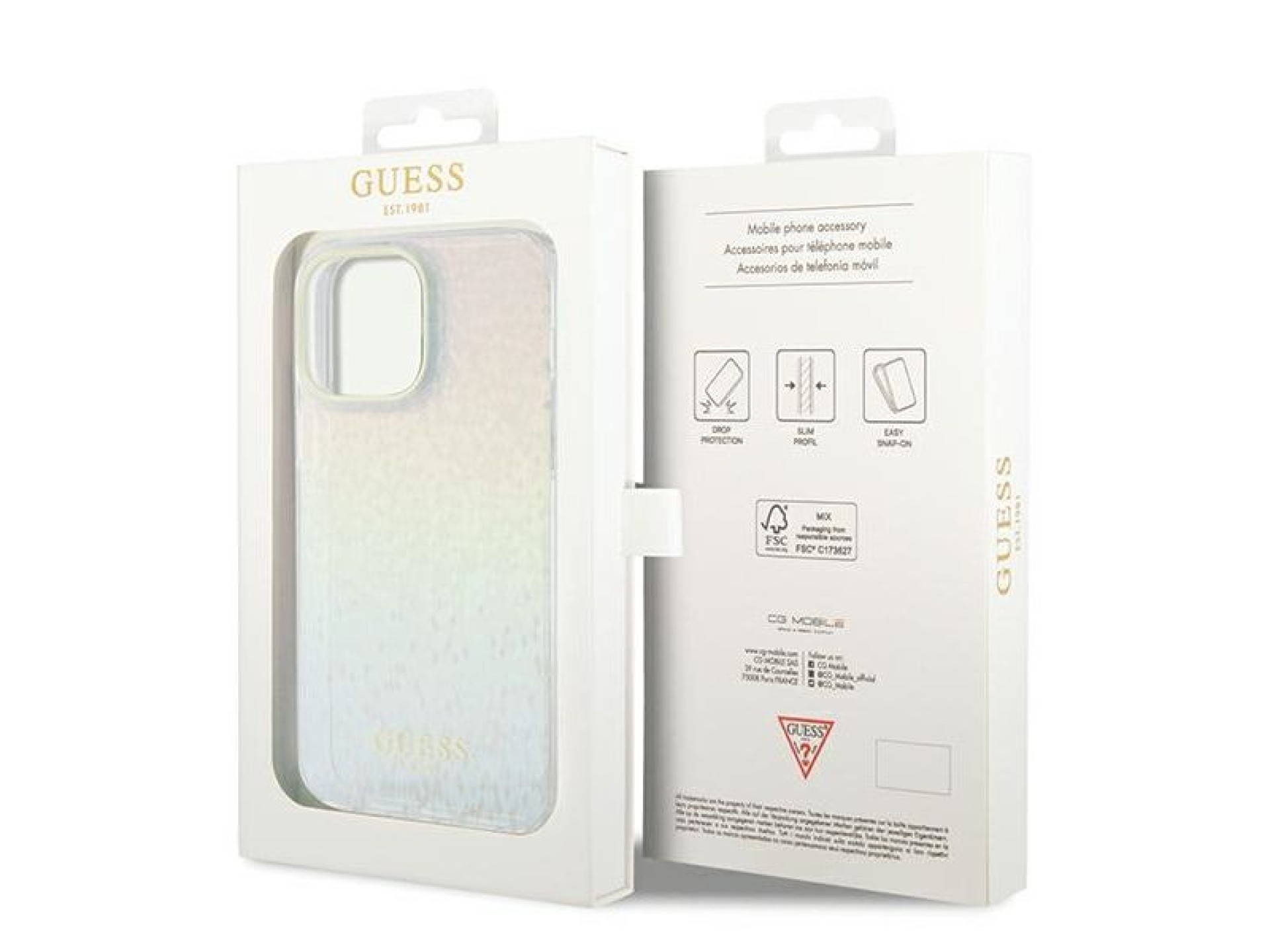 Capa Guess IML Faceted Mirror Disco Iridescent para iPhone 13 Pro Max - multicolorida