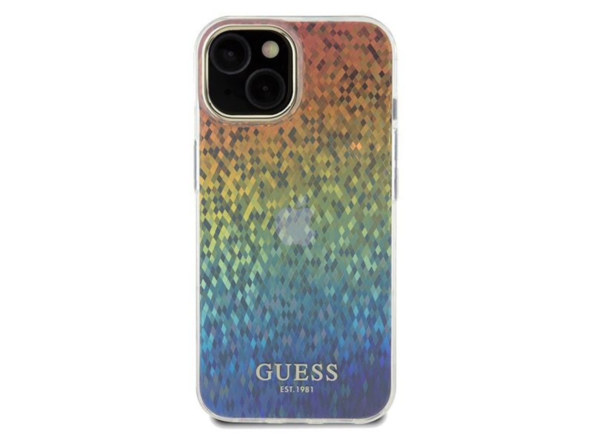 Capa Guess IML Faceted Mirror Disco Iridescent para iPhone 14/15/13 - multicolorida