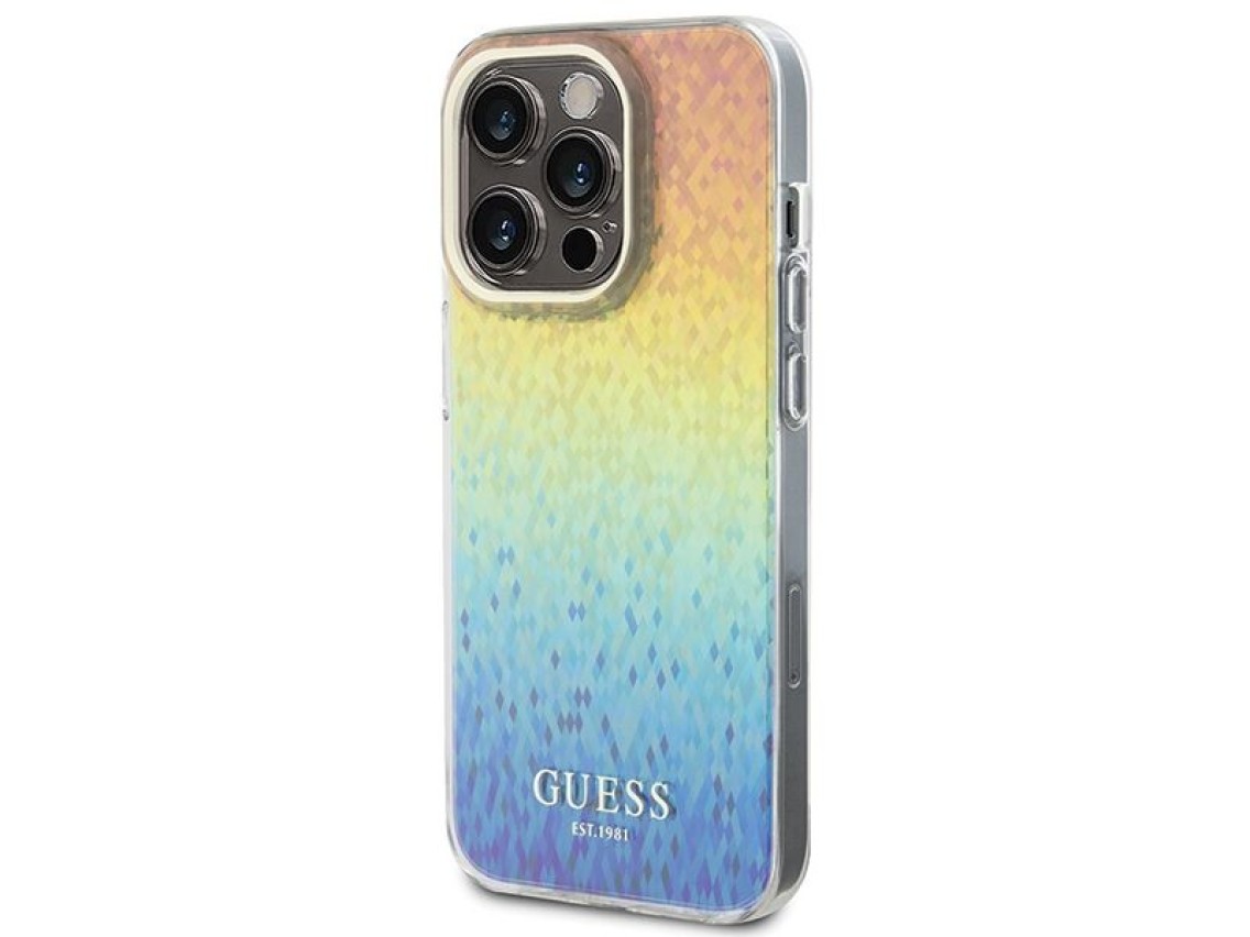 Guess IML Faceted Mirror Disco Iridescent case for iPhone 14 Pro Max - multicolored