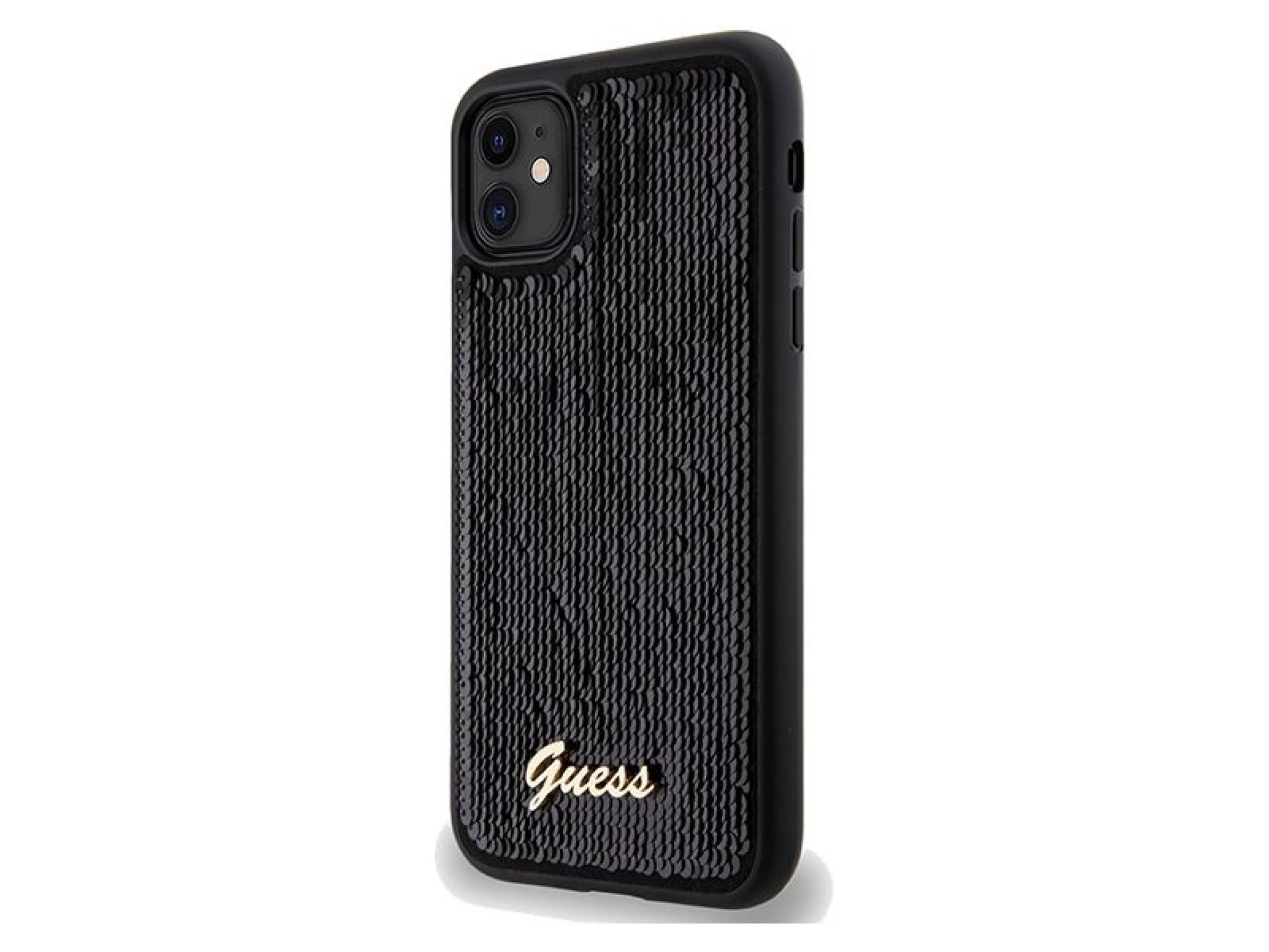 Guess Sequin Script Metal case for iPhone 11 / Xr - black