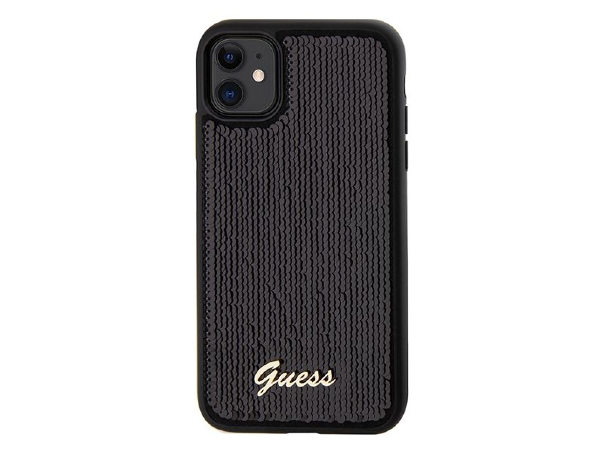 Guess Sequin Script Metal case for iPhone 11 / Xr - black