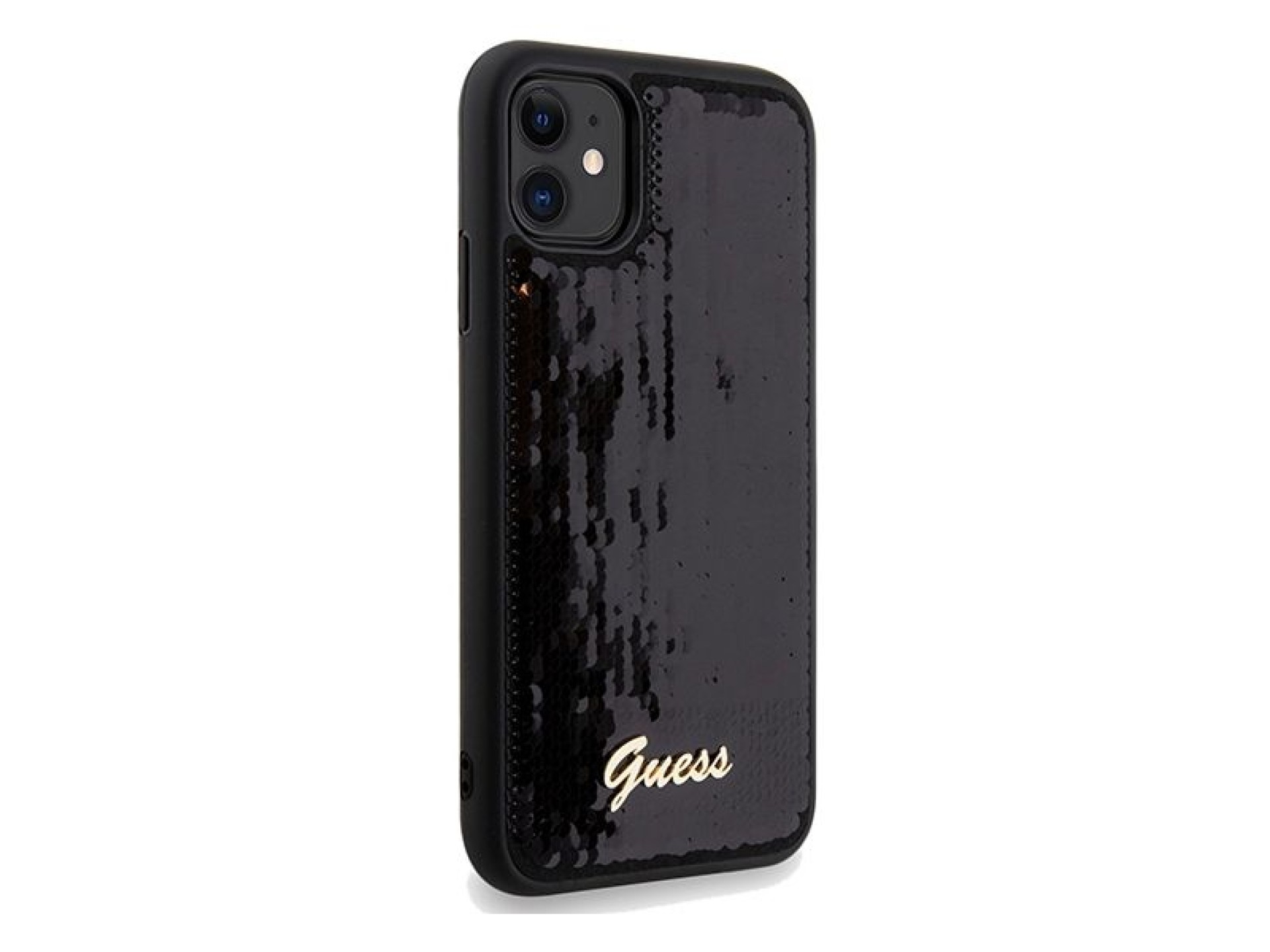 Guess Sequin Script Metal case for iPhone 11 / Xr - black