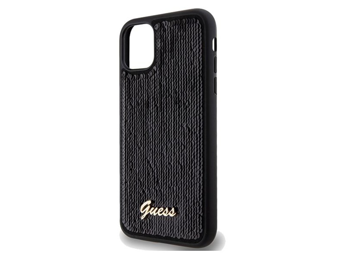 Guess Sequin Script Metal case for iPhone 11 / Xr - black