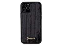 Guess Sequin Script Metal case for iPhone 12/12 Pro - black Guess Sequin Script Metal case for iPhone 12/12 Pro - black