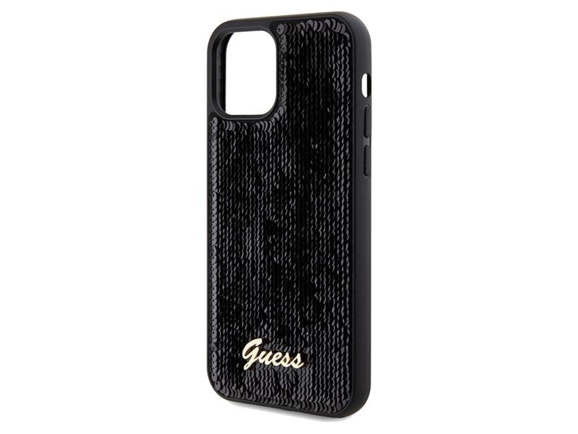 Guess Sequin Script Metal case for iPhone 12/12 Pro - black