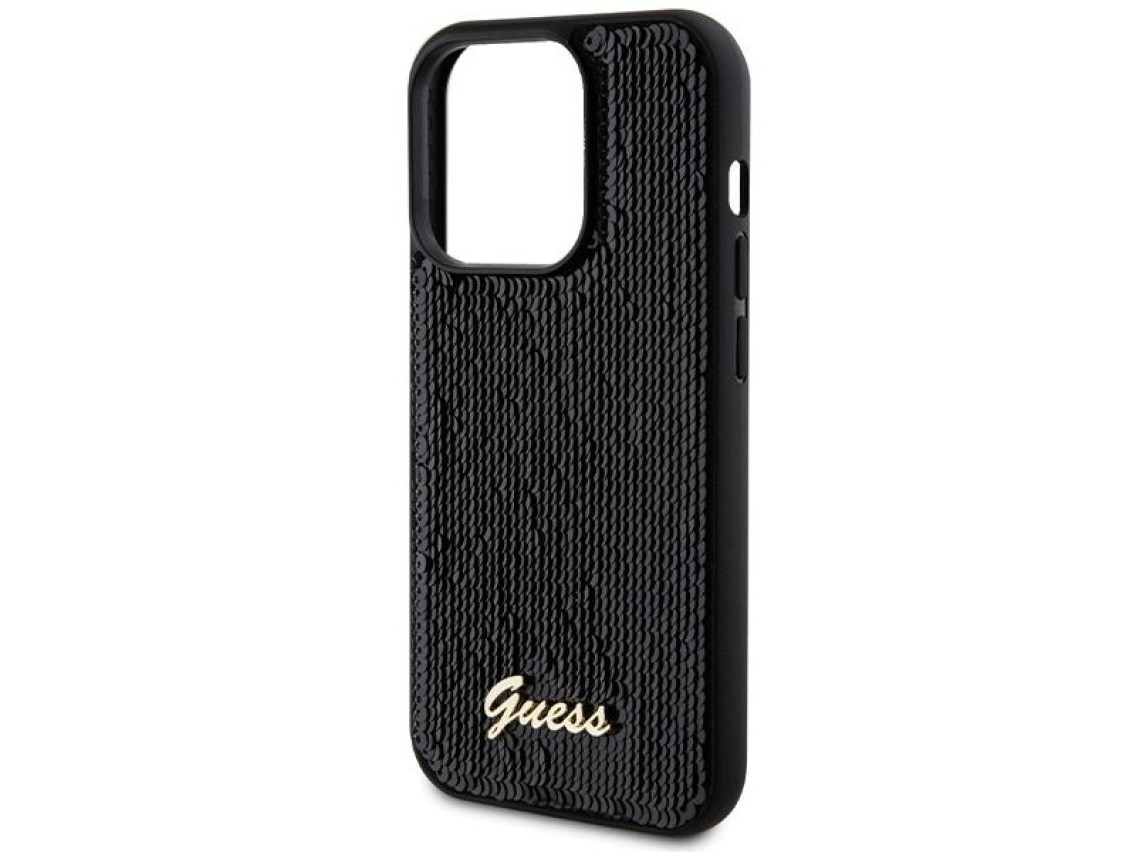 Guess Sequin Script Metal case for iPhone 13 Pro / 13 - black