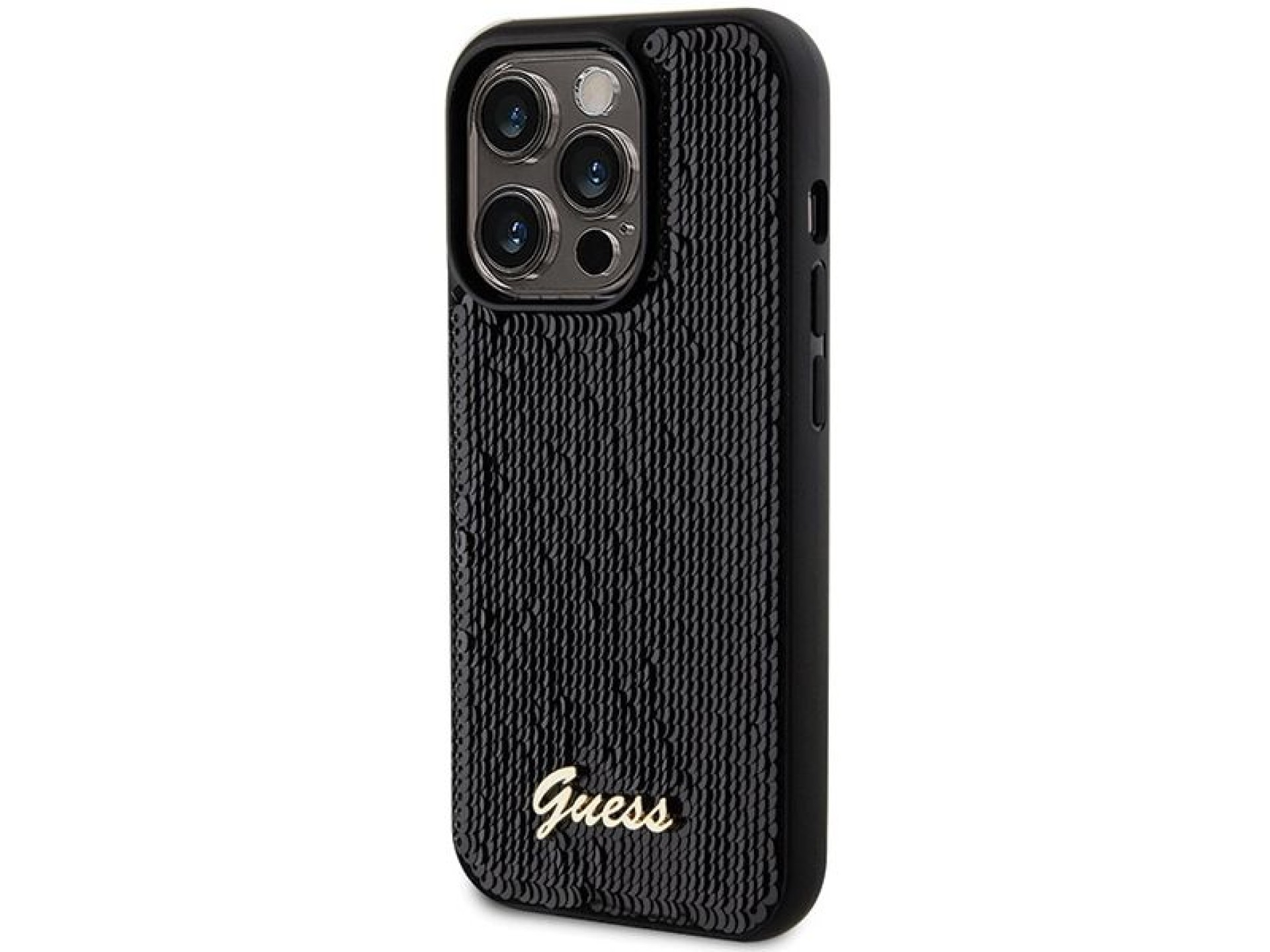 Guess Sequin Script Metal case for iPhone 13 Pro Max - black