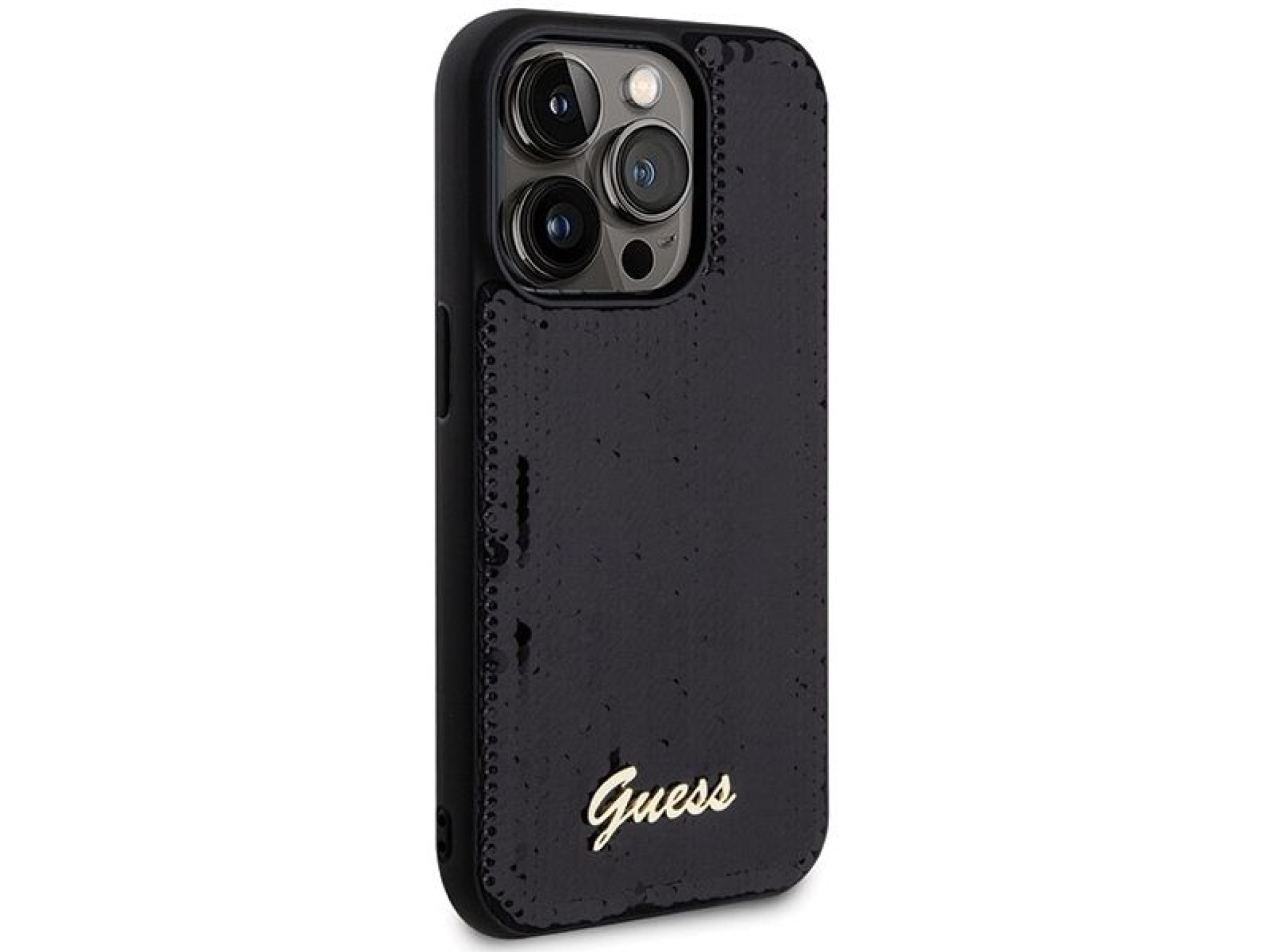 Guess Sequin Script Metal case for iPhone 13 Pro Max - black