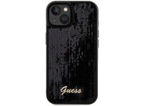 Funda Guess Sequin Script Metal para iPhone 14 / 15 / 13 - negra