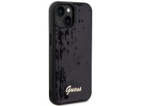 Funda Guess Sequin Script Metal para iPhone 14 / 15 / 13 - negra