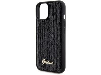 Funda Guess Sequin Script Metal para iPhone 14 / 15 / 13 - negra