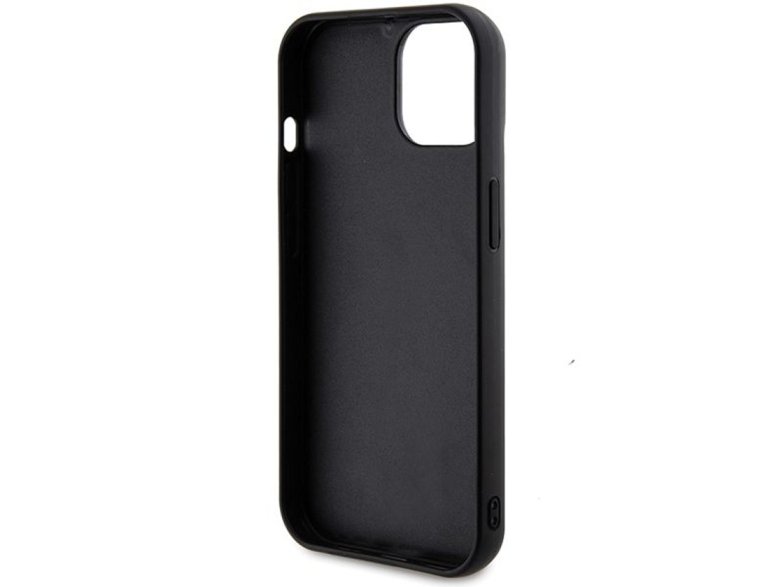 Funda Guess Sequin Script Metal para iPhone 14 / 15 / 13 - negra