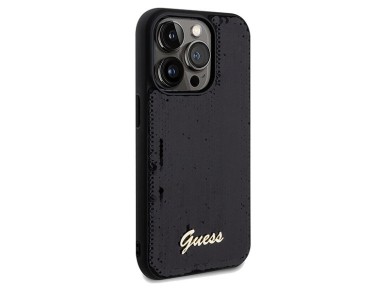 Guess Sequin Script Metal case for iPhone 14 Pro Max - black Guess Sequin Script Metal case for iPhone 14 Pro Max - black