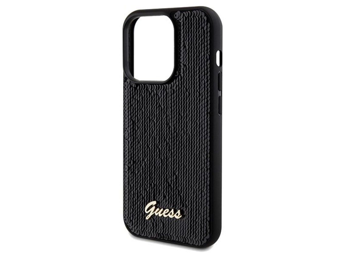 Guess Sequin Script Metal case for iPhone 14 Pro Max - black