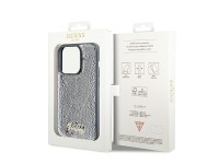 Funda metálica Guess Sequin Script para iPhone 14 Pro Max - plateada Funda metálica Guess Sequin Script para iPhone 14 Pro Max - plateada