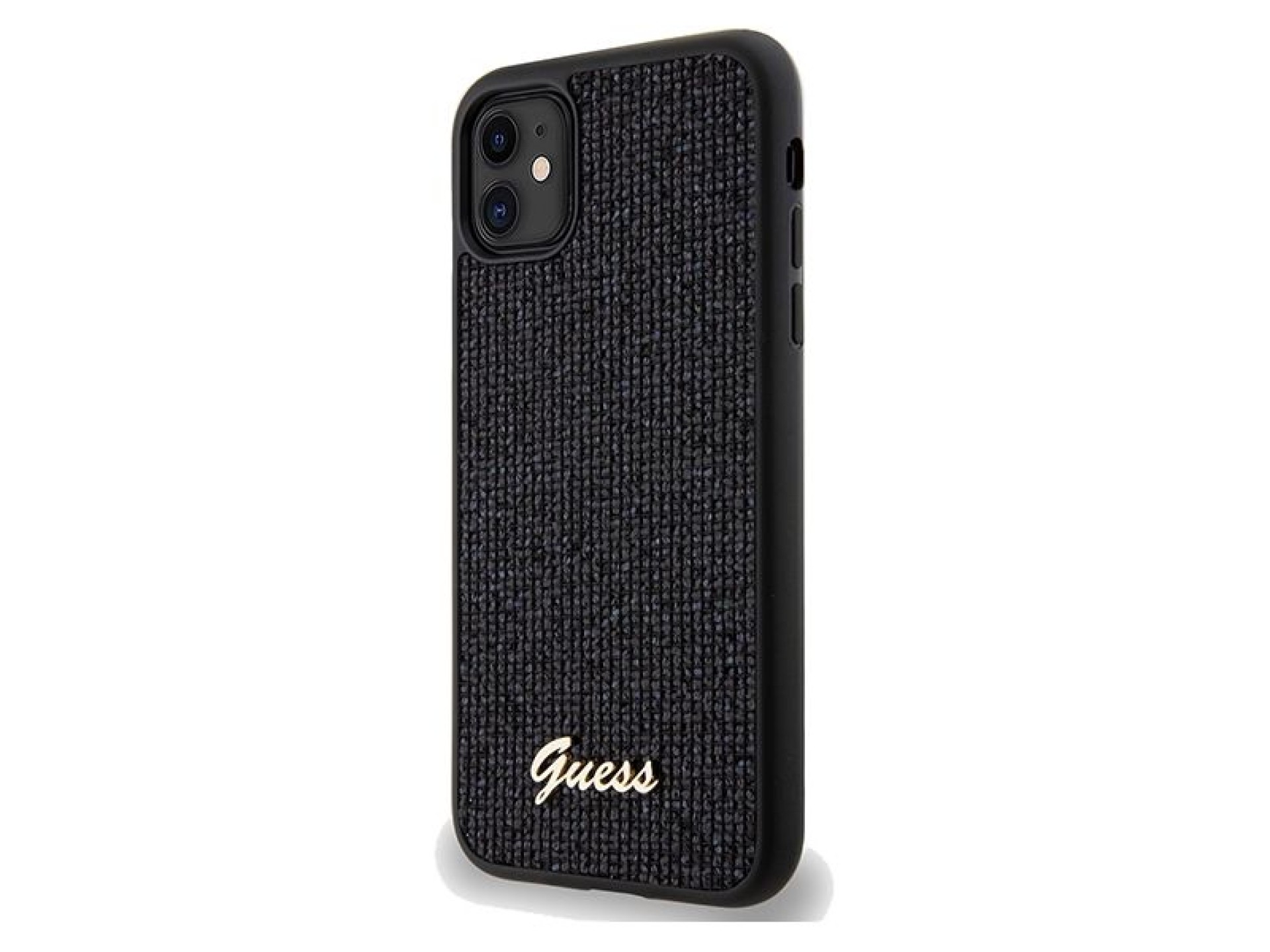 Funda Guess Disco Metal Script para iPhone 11 / Xr - negra