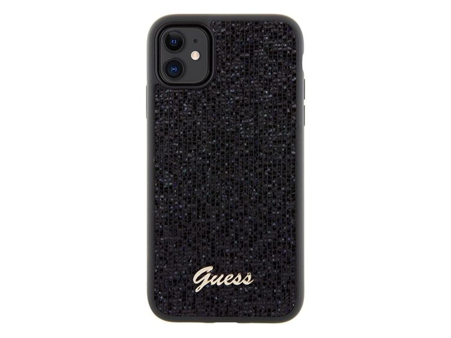 Funda Guess Disco Metal Script para iPhone 11 / Xr - negra