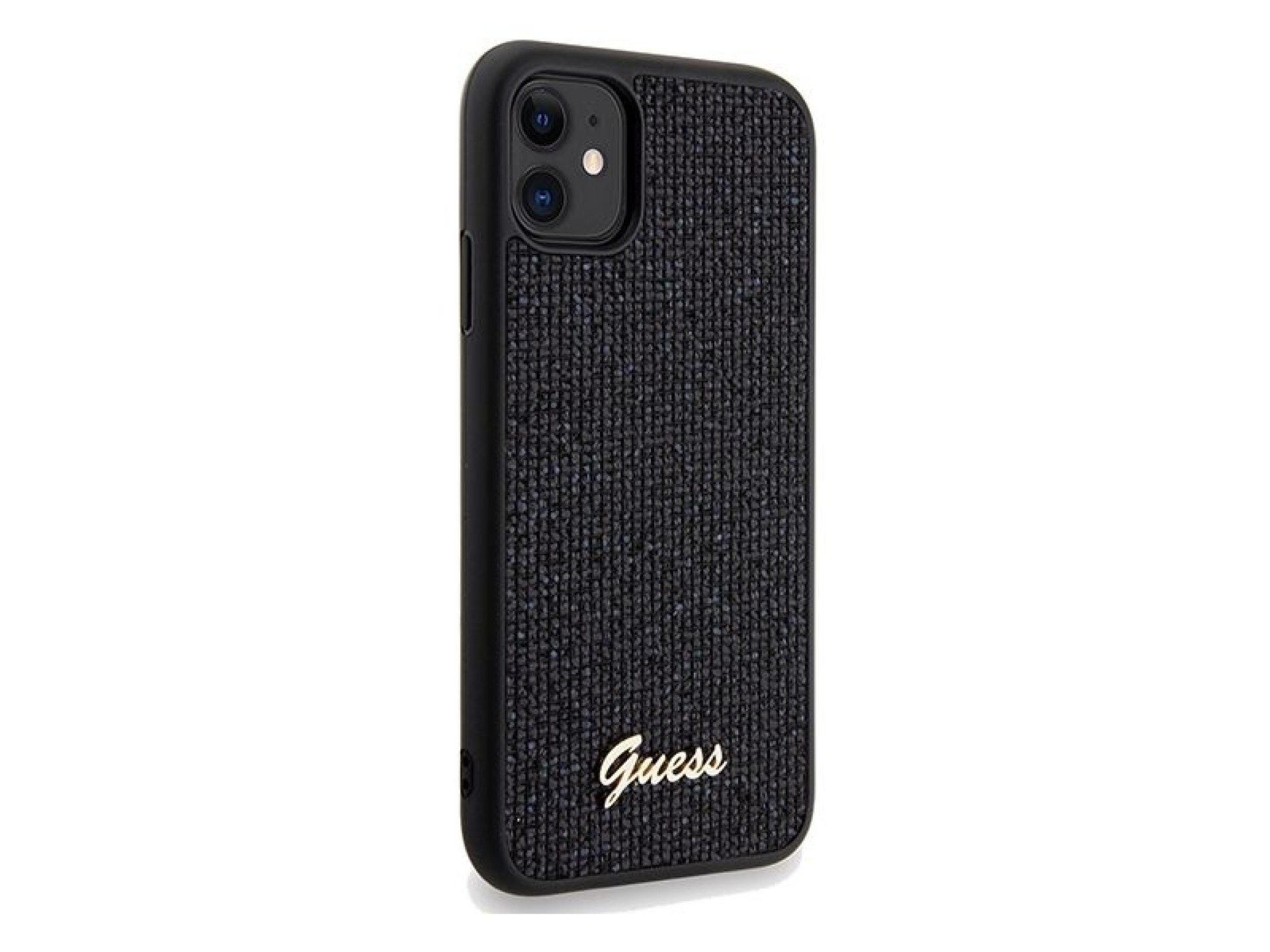 Funda Guess Disco Metal Script para iPhone 11 / Xr - negra