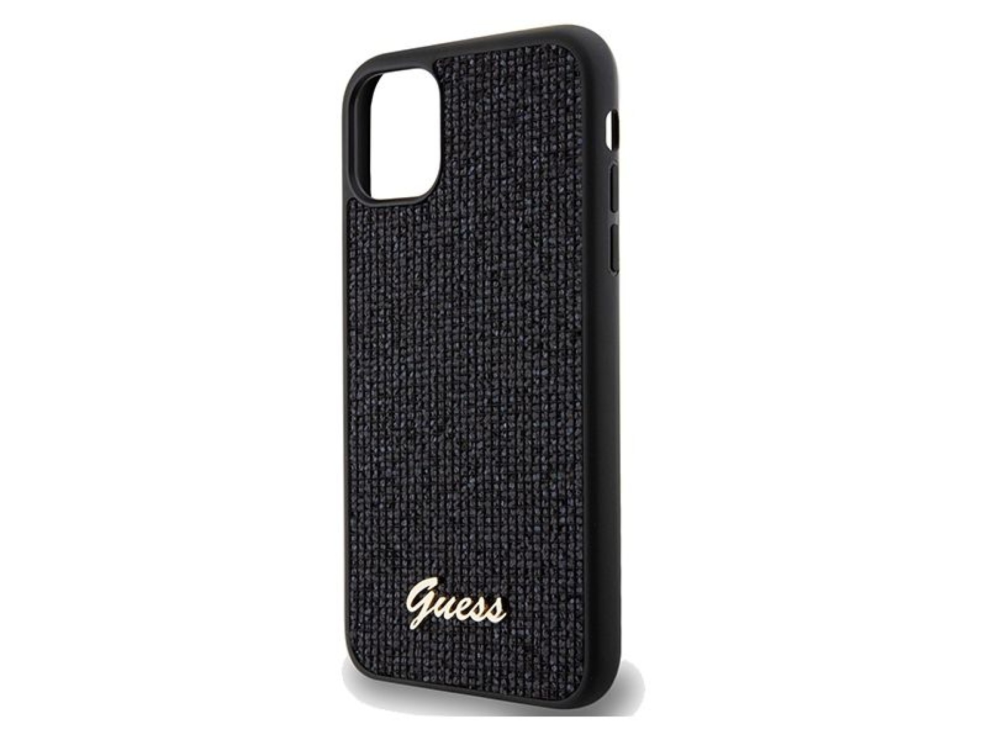 Funda Guess Disco Metal Script para iPhone 11 / Xr - negra