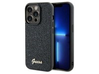 Capa Guess Disco Metal Script para iPhone 13 Pro / 13 - preta