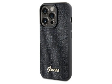 Capa Guess Disco Metal Script para iPhone 13 Pro / 13 - preta Capa Guess Disco Metal Script para iPhone 13 Pro / 13 - preta