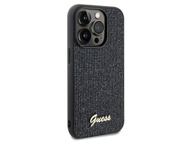 Capa Guess Disco Metal Script para iPhone 13 Pro / 13 - preta Capa Guess Disco Metal Script para iPhone 13 Pro / 13 - preta