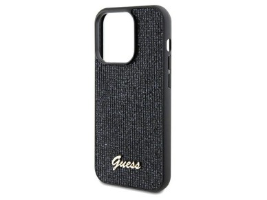Capa Guess Disco Metal Script para iPhone 13 Pro / 13 - preta Capa Guess Disco Metal Script para iPhone 13 Pro / 13 - preta