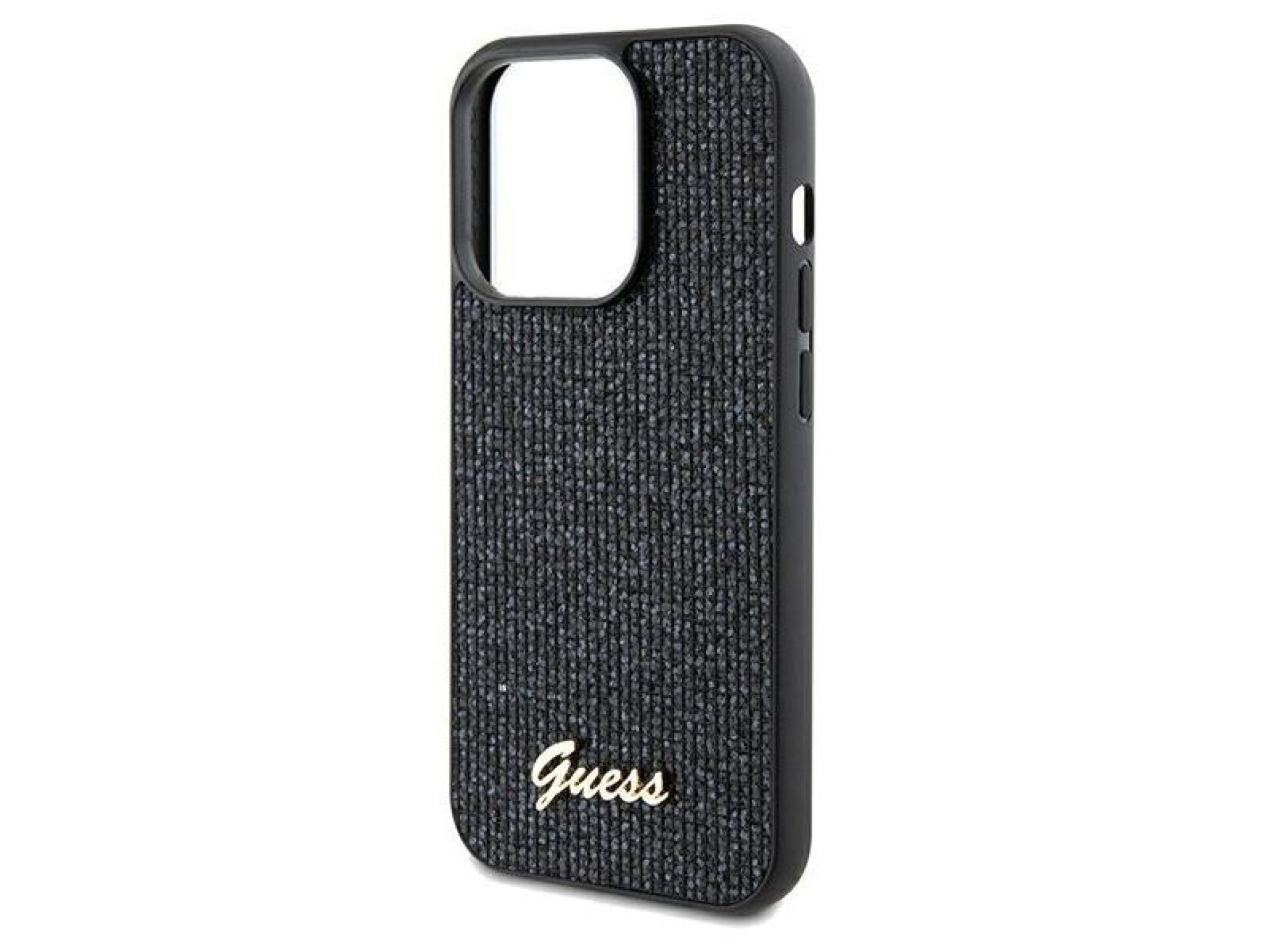 Capa Guess Disco Metal Script para iPhone 13 Pro / 13 - preta