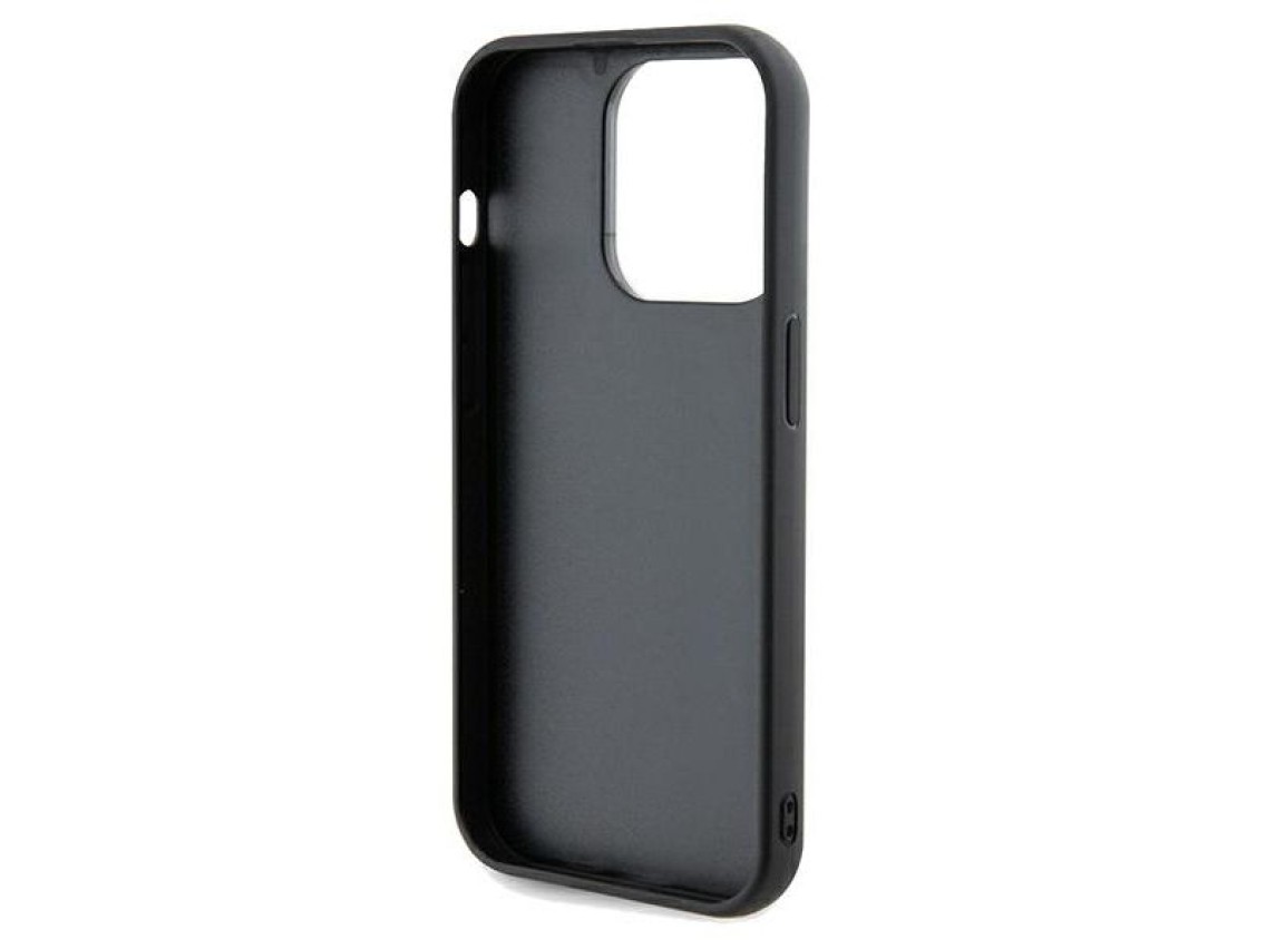 Capa Guess Disco Metal Script para iPhone 13 Pro / 13 - preta