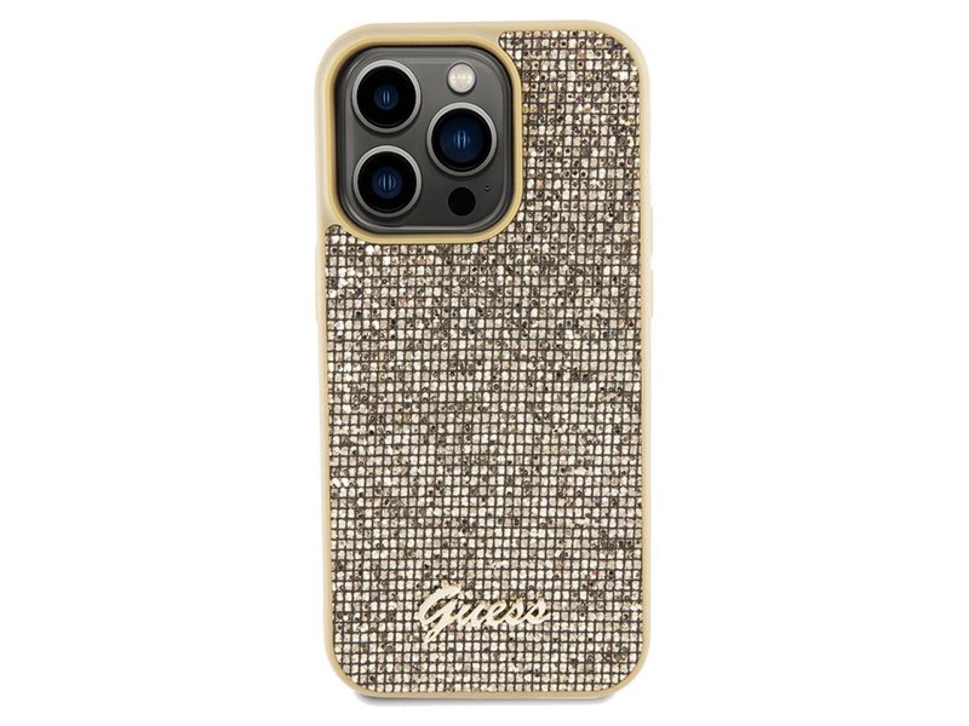 Guess Disco Metal Script case for iPhone 14 Pro - gold