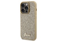 Capa Guess Disco Metal Script para iPhone 14 Pro Max - dourada Capa Guess Disco Metal Script para iPhone 14 Pro Max - dourada