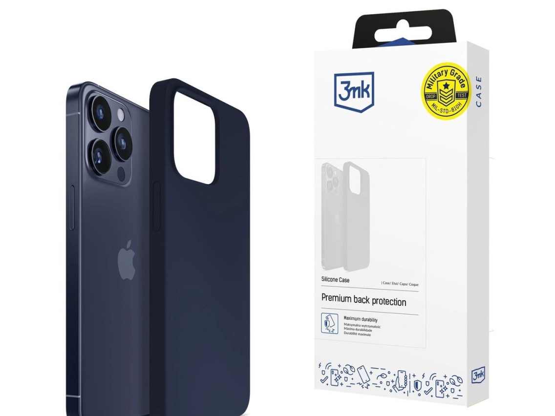 3mk Silicone Case for iPhone 16 Pro Max - Navy Blue
