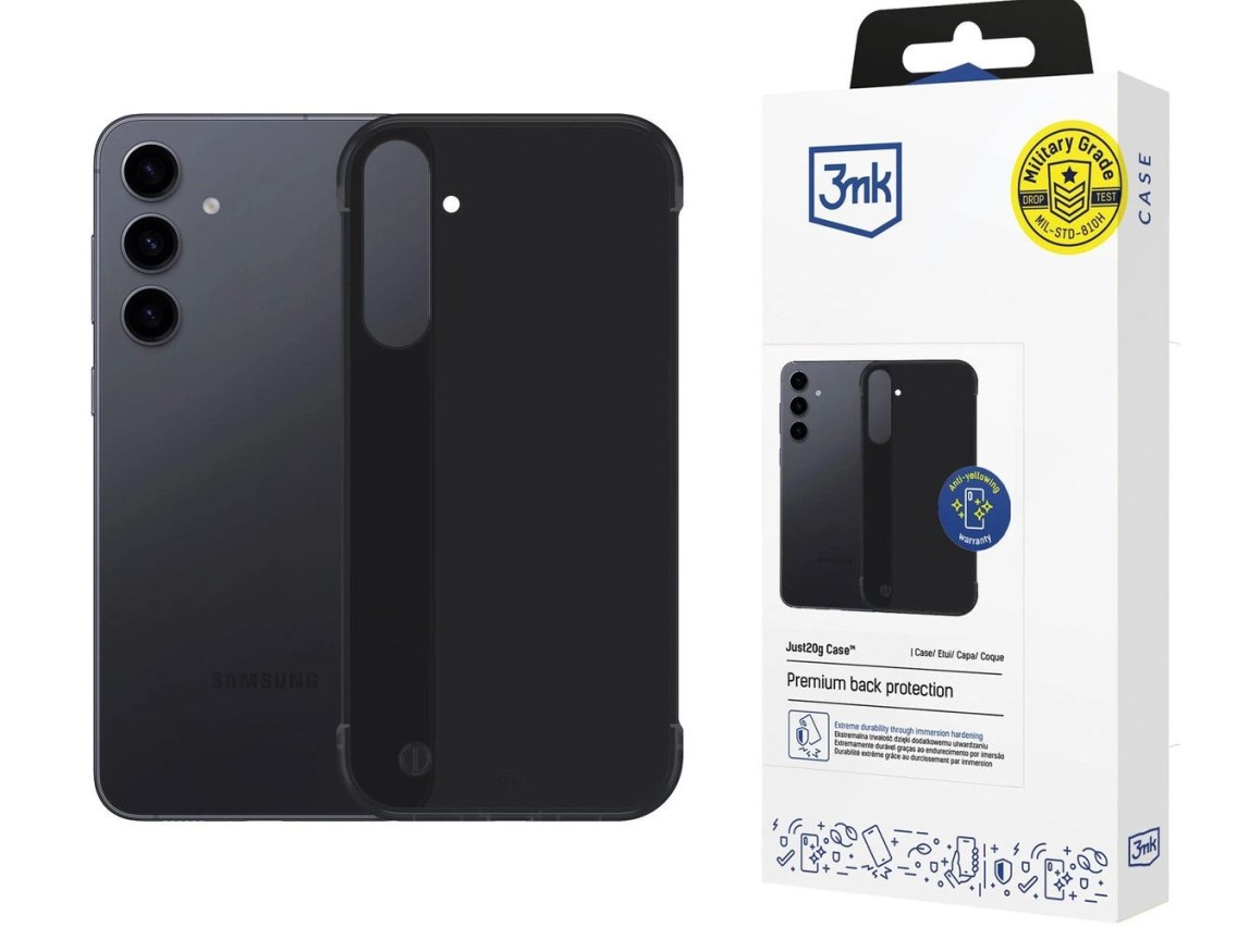 Capa fosca 3mk Just20g para Samsung Galaxy S24 - Preto Fosco