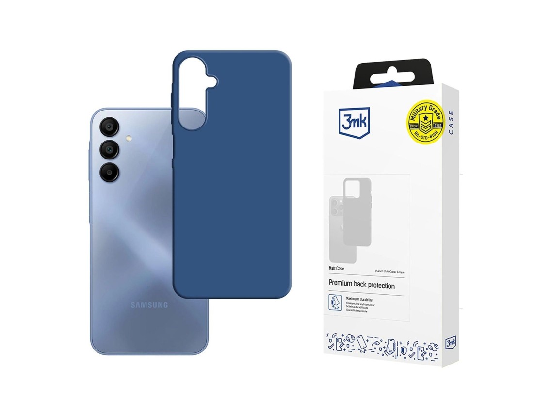 Funda mate 3mk para Samsung Galaxy A15 5G - Azul mate