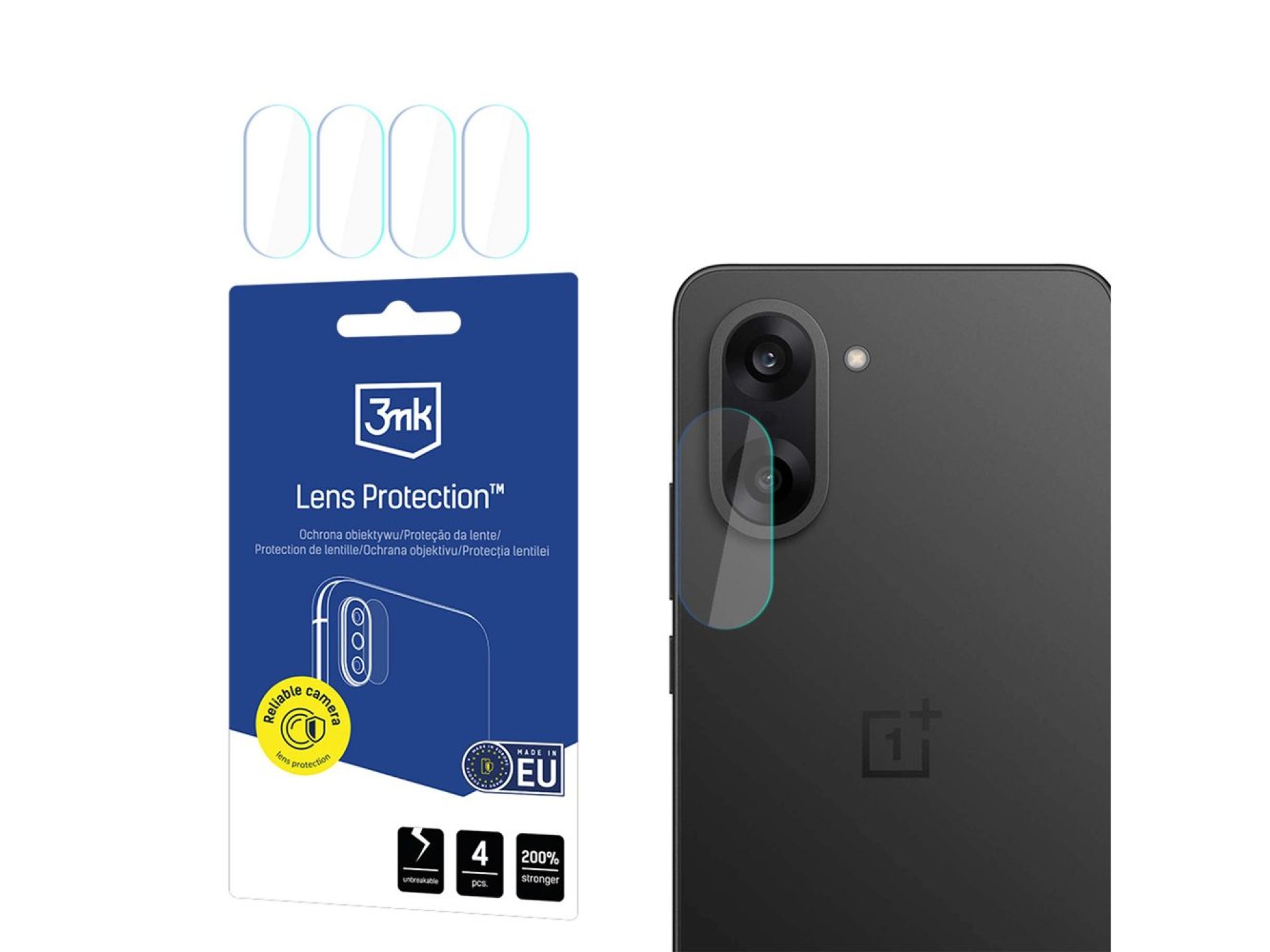 Película de proteção de lente híbrida 3mk para lente da câmera do OnePlus Nord CE5