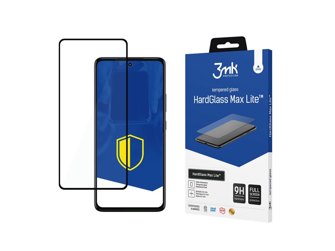 Protector de pantalla de vidrio templado negro 3mk HardGlass Max Lite para Motorola Moto G72