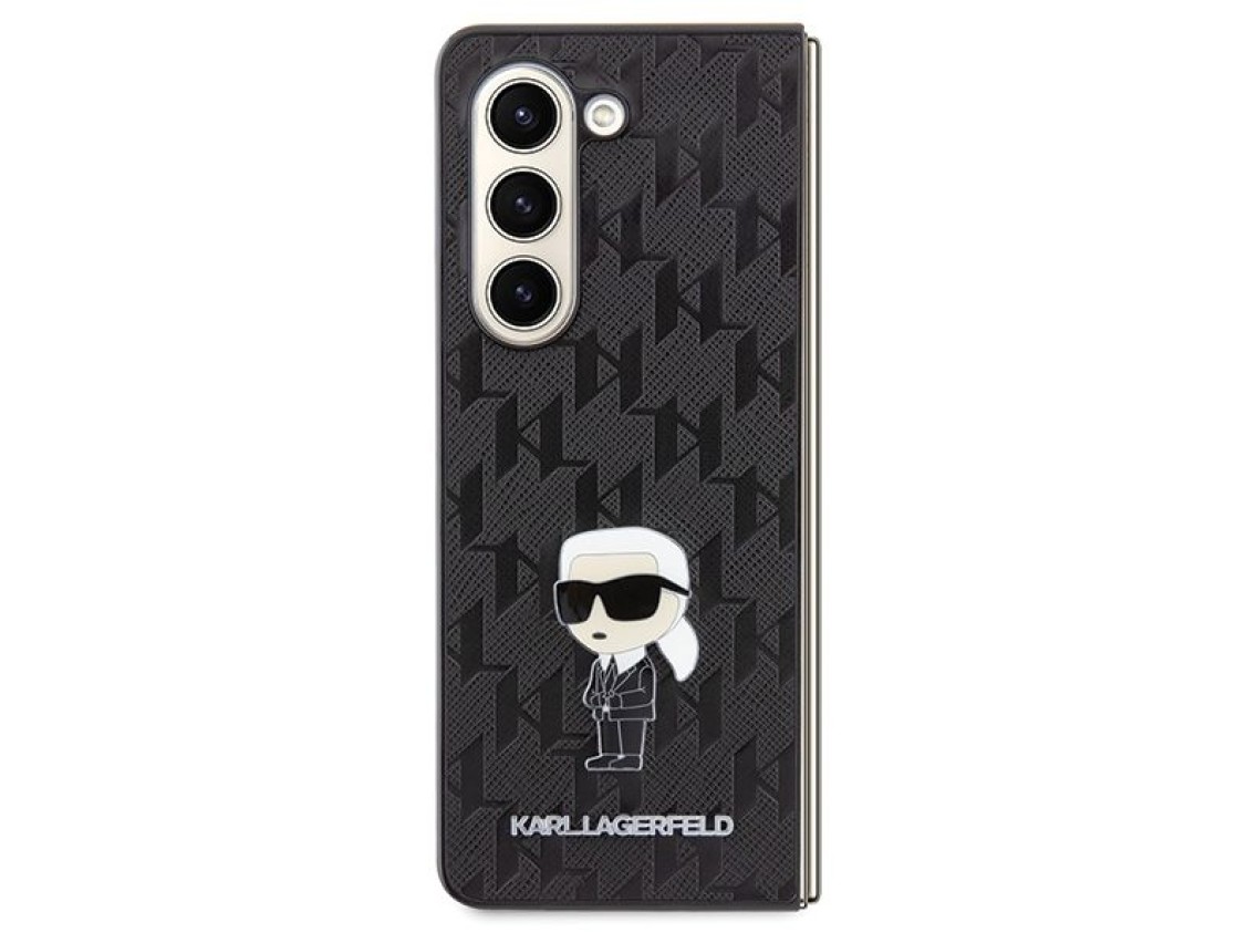 Karl Lagerfeld Saffiano Monogram Ikonik Pin case for Samsung Galaxy Z Fold 5 - black