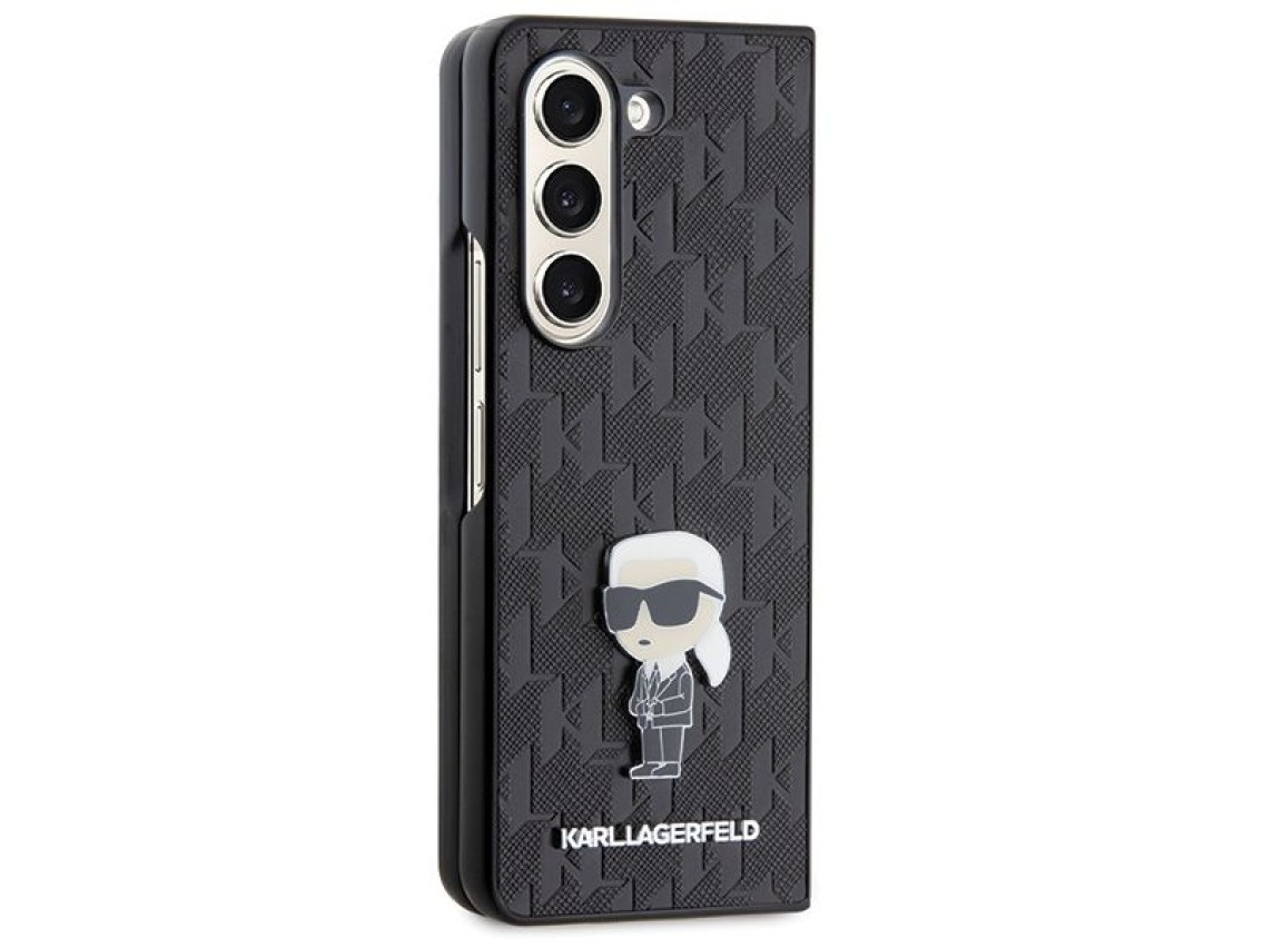 Karl Lagerfeld Saffiano Monogram Ikonik Pin case for Samsung Galaxy Z Fold 5 - black