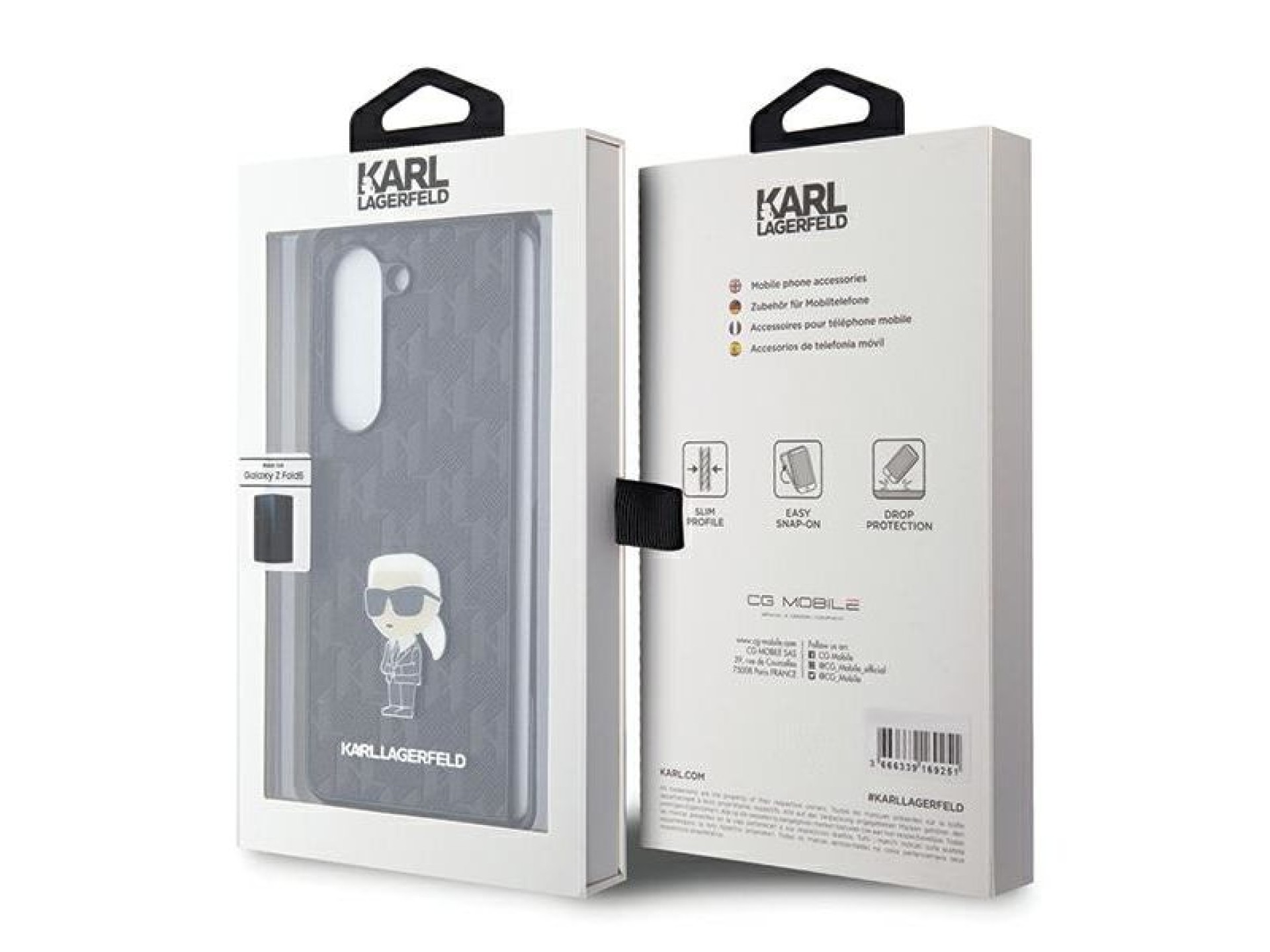 Karl Lagerfeld Saffiano Monogram Ikonik Pin case for Samsung Galaxy Z Fold 5 - black