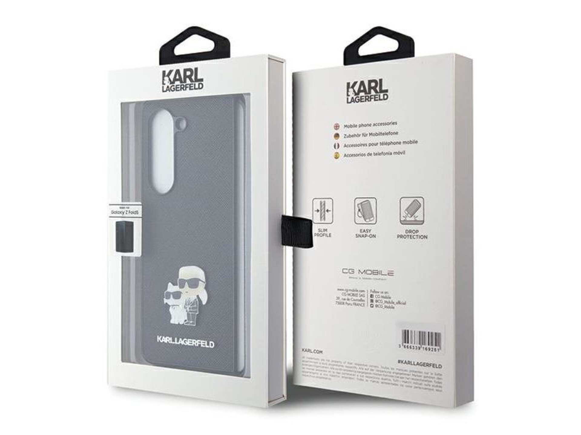 Funda Karl Lagerfeld Saffiano Karl&Choupette Pin para Samsung Galaxy Z Fold 5 - negra