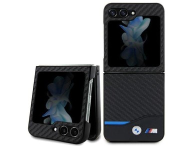 BMW Leather Carbon case for Samsung Galaxy Z Flip 5 - black BMW Leather Carbon case for Samsung Galaxy Z Flip 5 - black