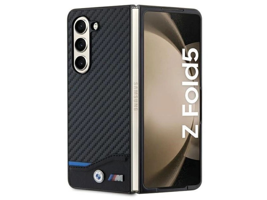 BMW Leather Carbon case for Samsung Galaxy Z Fold 5 - black