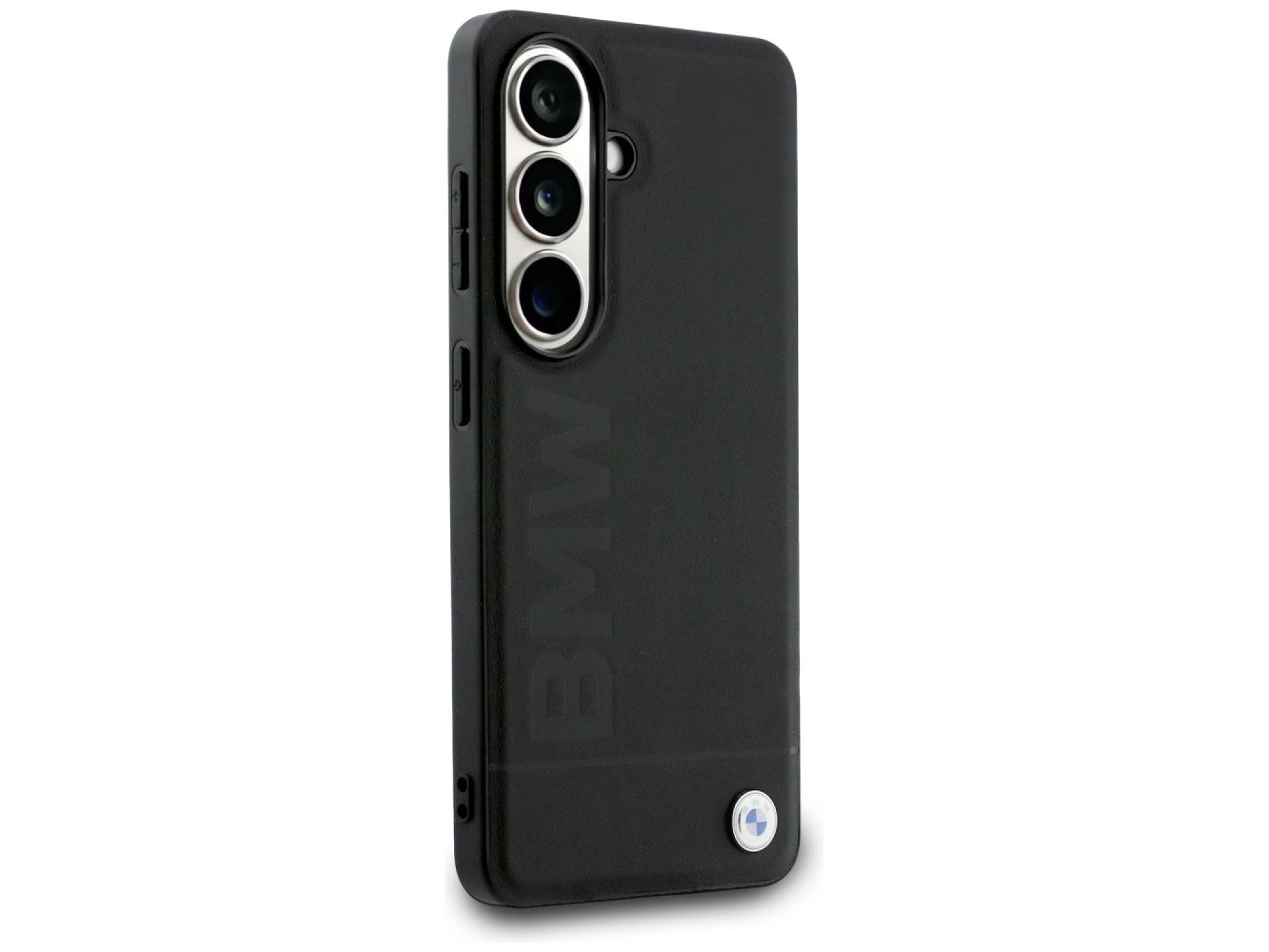 Funda de cuero BMW con estampado en caliente y MagSafe para Samsung Galaxy S26 - Negra