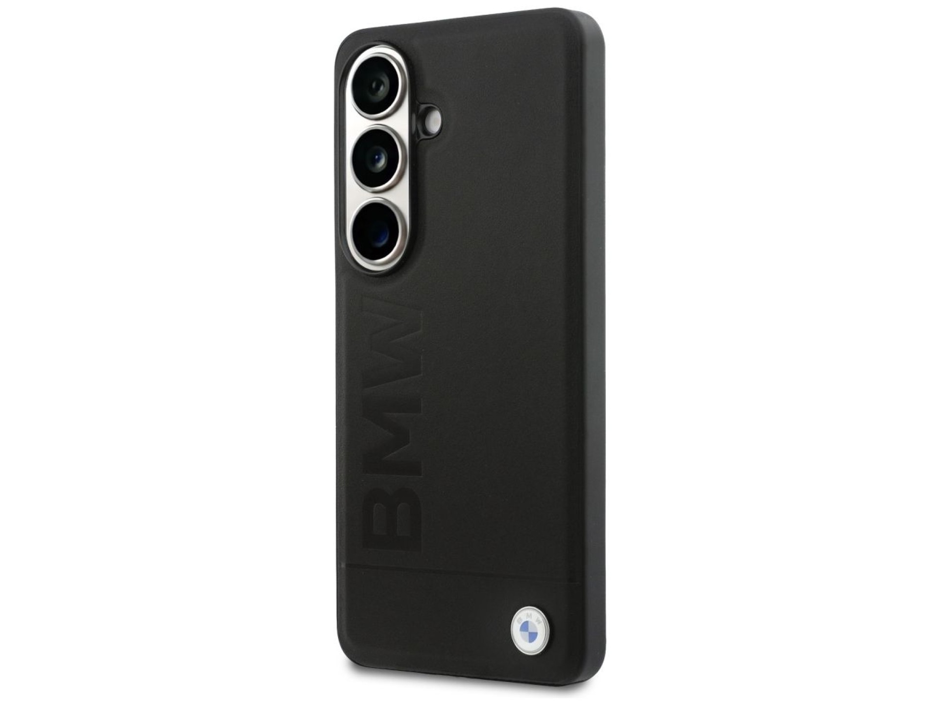Funda de cuero BMW con estampado en caliente y MagSafe para Samsung Galaxy S26 - Negra