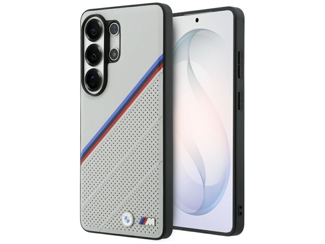 BMW Tricolor Metal Logo MagSafe Case for Samsung Galaxy S26 Ultra - Gray