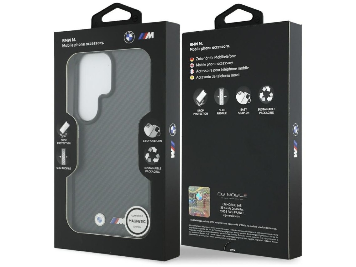 Funda BMW M Kevlar con logo MagSafe para Samsung Galaxy S26 Ultra - Negra