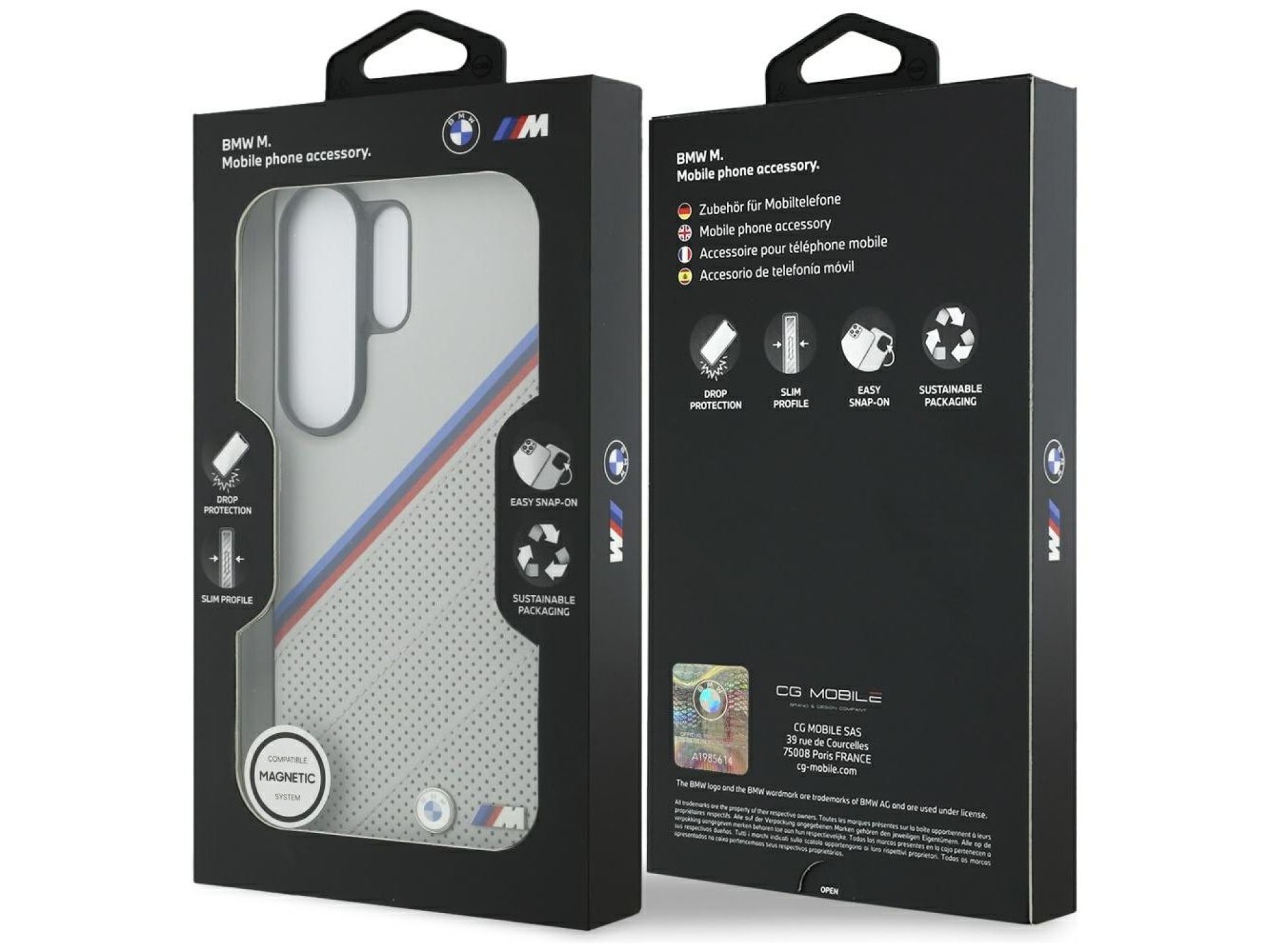 BMW Tricolor Metal Logo MagSafe Case for Samsung Galaxy S26 Ultra - Gray