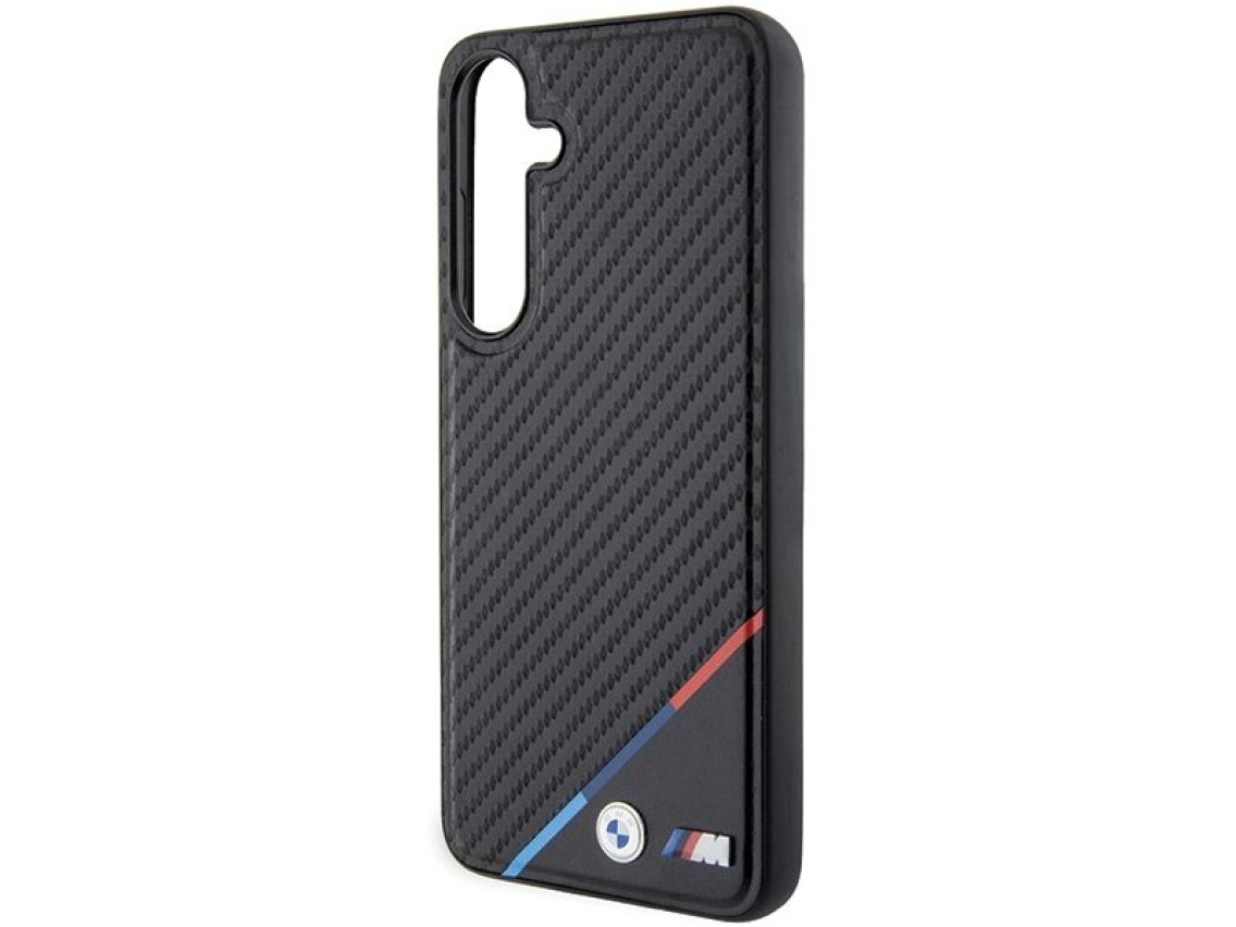 BMW Carbon Tricolor Line MagSafe Case for Samsung Galaxy S24+ - Black